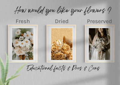 Fresh, Dried or Preserved wedding flowers?<br>which one is right for you?