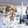 Tall HIRE dried and preserved flower centrepiece. gold tall stand. boho, wedding, neutral warm tones. earthy florals.