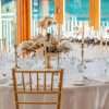 HIRE centrepiece in gold footed bowl, reception table styling. centrepiece florals. lux glamour range , dried and preserved floral centrepiece.