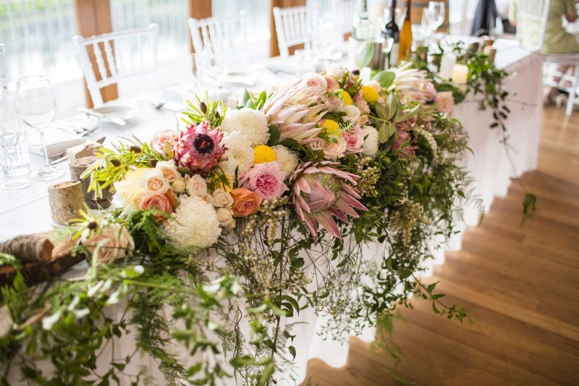 whimsicalbridaltablepinkwhiteandyellowMillbrookWinery - Flower Nation