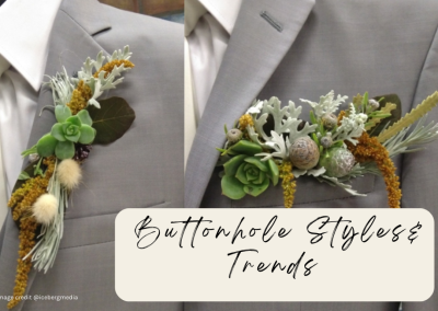 What about the guys? Exploring Men’s Florals Trends: The 4 finest shapes of Buttonholes