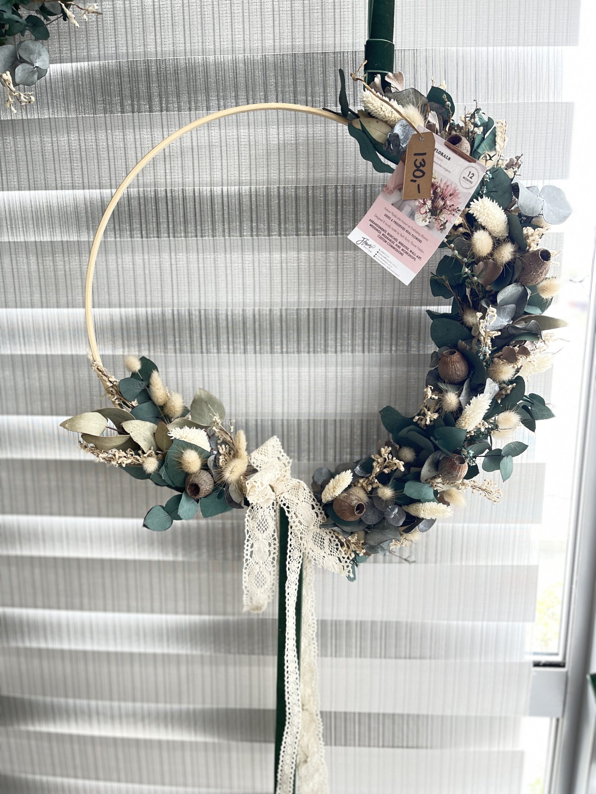 Dried & Preserved Wreath -Modern Christmas - half - Flower Nation