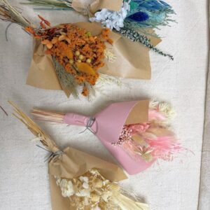 Mini handful bunches wrapped , dried and preserved flowers, longlasting