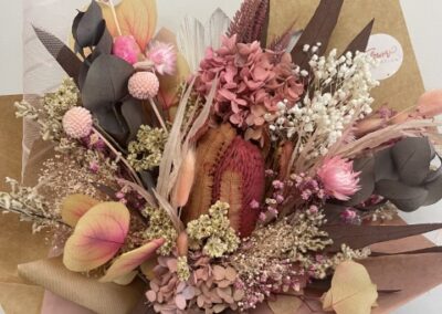 Preserved Floral Bunch-Medium – pink toned Flowers-