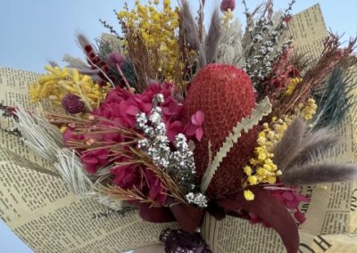 Preserved Floral Bunch-Medium – Happy bright Flowers-yellow and burgundy