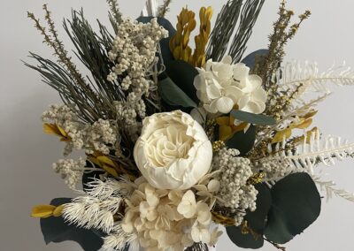 Small white/green yellow preserved floral arrangement