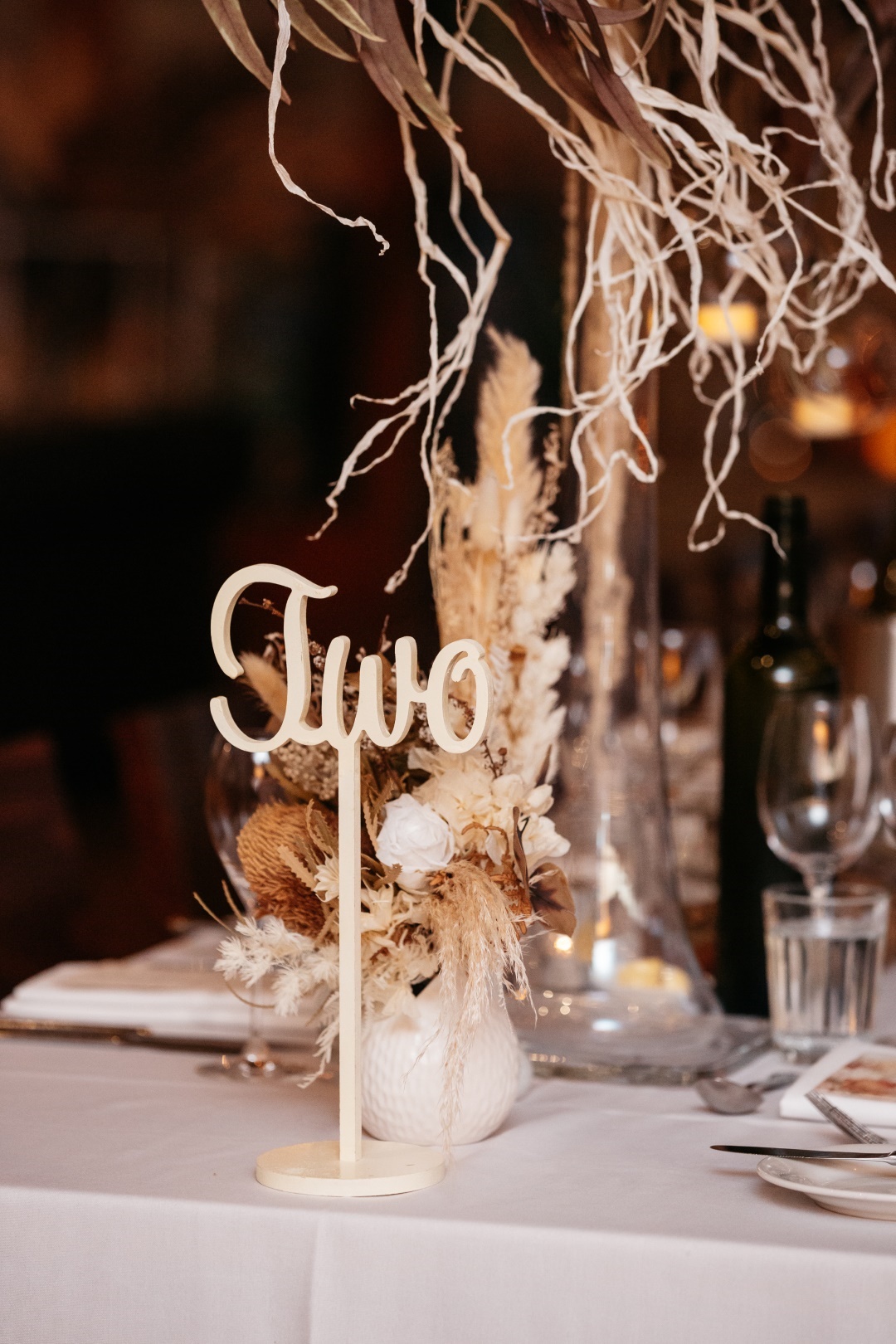 small floral hire posie rustic table styling