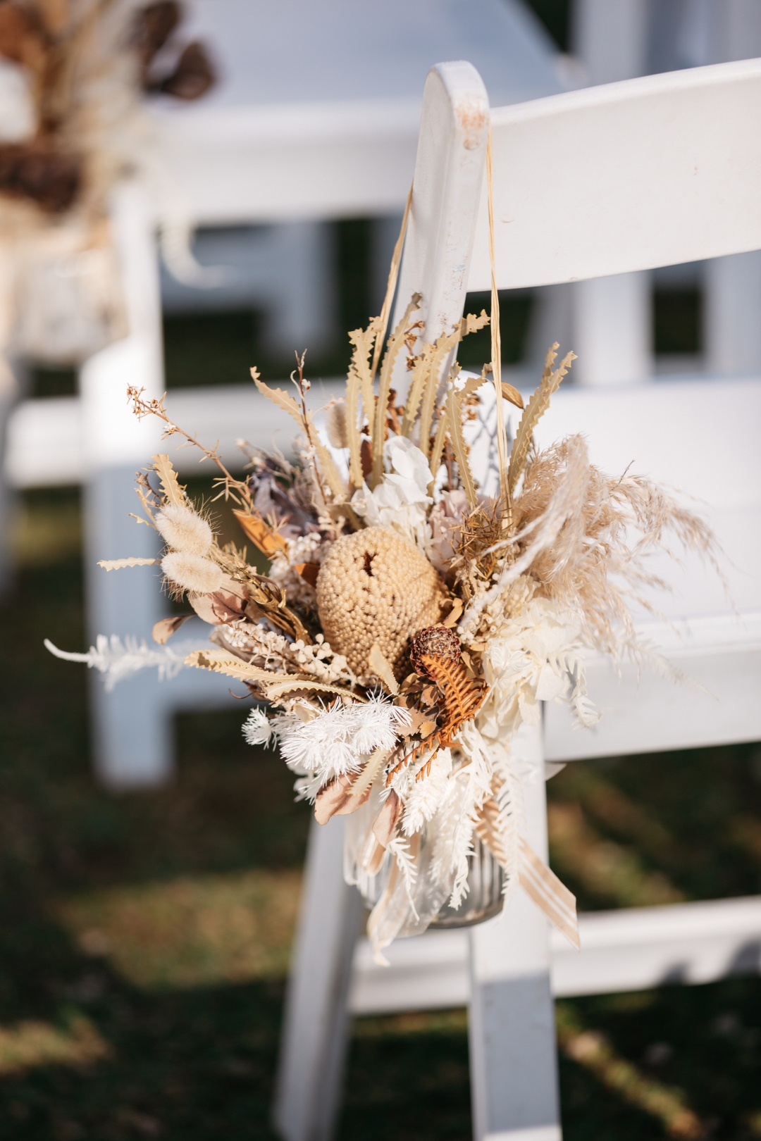 ceremony pew flowers